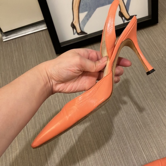 Manolo Blahnik coral slingback heels 37 - Picture 4 of 12